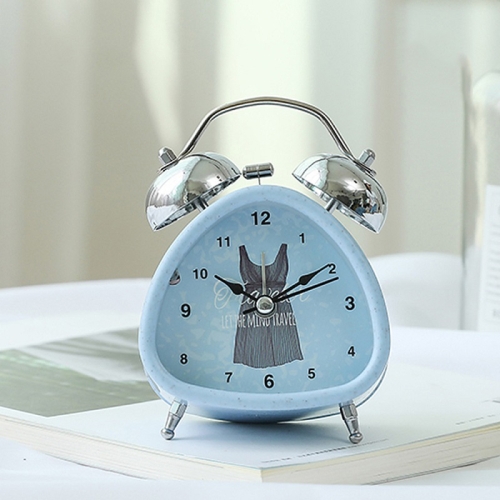 

Student Cute Bedside Night Light Mute Ringing Alarm Clock, Colour: Triangle (Blue)