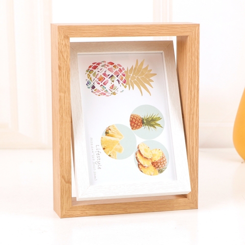 

Wooden Rotating Double-Sided Swinging Table Photo Frame Size: 7 inch(Log + White)