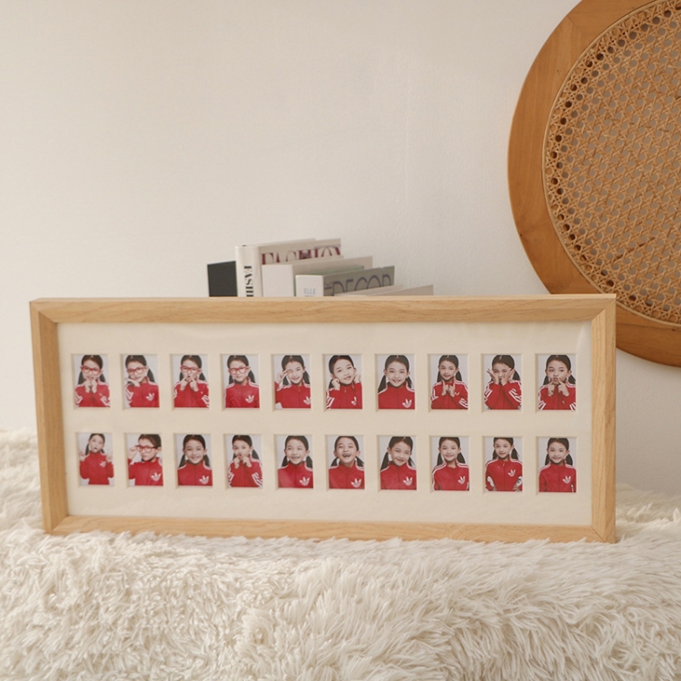 

Baby Registration Photo Set-Up Solid Wood Photo Frame Infant Anniversary Frame, Inner frame size: 2 inch 20 Sheets Inner(Wood Color)