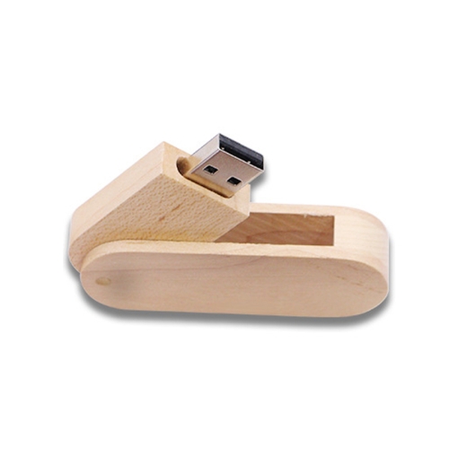 

USB 2.0 Wooden Rotating U Disk, Capacity: 128GB(Wood Color)