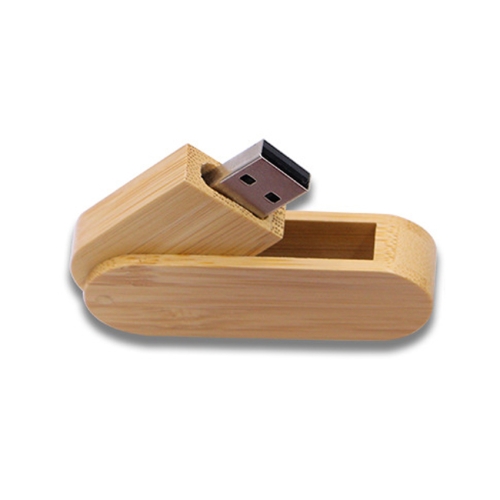 

USB 2.0 Wooden Rotating U Disk, Capacity: 128GB(Bamboo Wood)