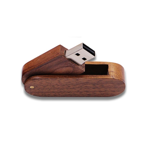 

USB 2.0 Wooden Rotating U Disk, Capacity: 128GB(Walnut)
