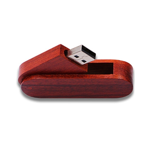 

USB 2.0 Wooden Rotating U Disk, Capacity: 128GB(Apricot)