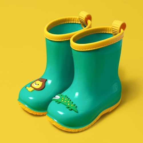 

8204 Children Cartoon Lion Crocodile Rain Shoes Children Anti-Slip Wear-Resistantr Rain Boots, Size: 15cm(Green)