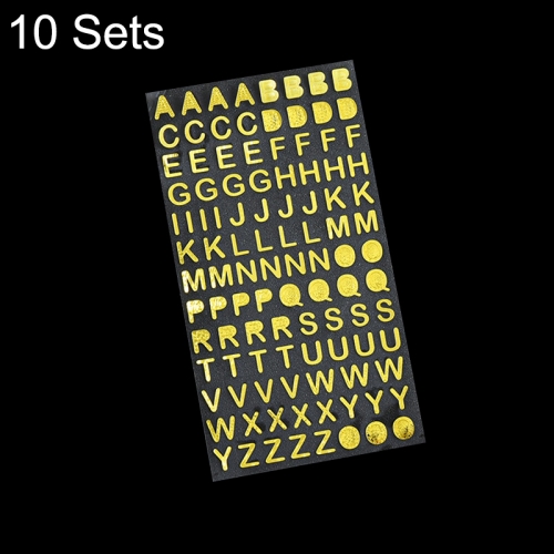 

10 Sets Hand Account Alphanumeric Sticker Diary Plan DIY Sticker Set(Bronze Physical Letter)