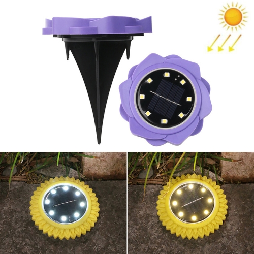 

2 PCS 8 LEDs Solar Petals Buried Lamp Waterproof Garden Lawn Light, Specification: Purple Lily (White Light)