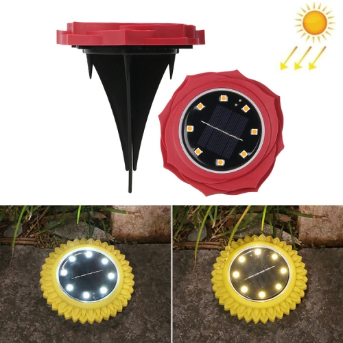 

2 PCS 8 LEDs Solar Petals Buried Lamp Waterproof Garden Lawn Light, Specification: Red Rose (Warm Light)
