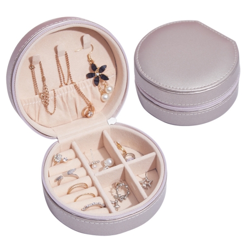 

SH789-12 PU Leather Simple Jewelry Storage Box(Champagne Gold)
