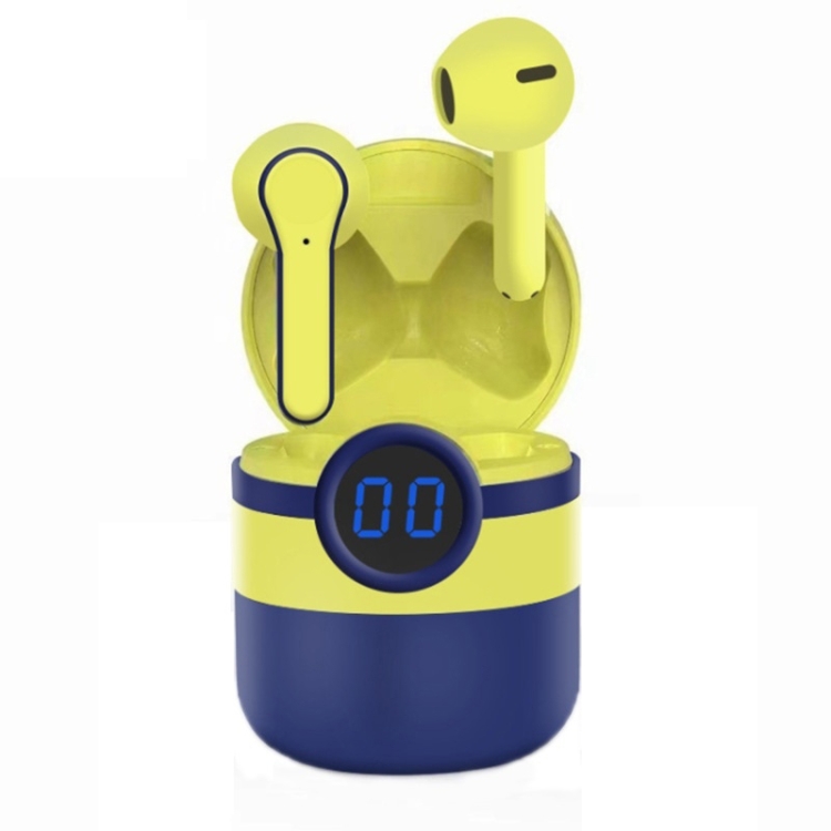 

XHR TWS Touch Control Wireless Bluetooth Headphones with Digital Display(Yellow)