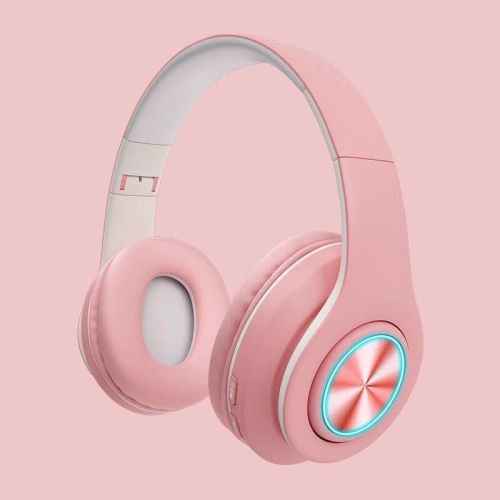 

B39 Macaron Wireless Bluetooth Headset Foldable Gaming Headset Support TF Card(Cherry Pink)