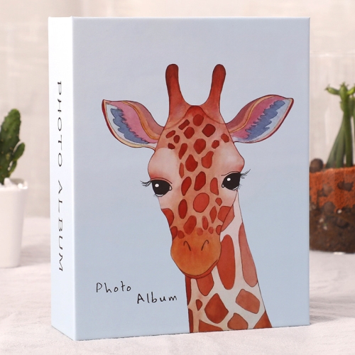 

3 PCS Large 6 Inch 100 Sheets Couples And Children Plastic Photos Cartoon Photo Album(Giraffe)