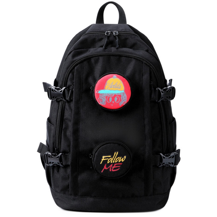 

611 Large Capacity Oxford Backpack Student School Bag Outdoor Travel Computer Bag(Black)