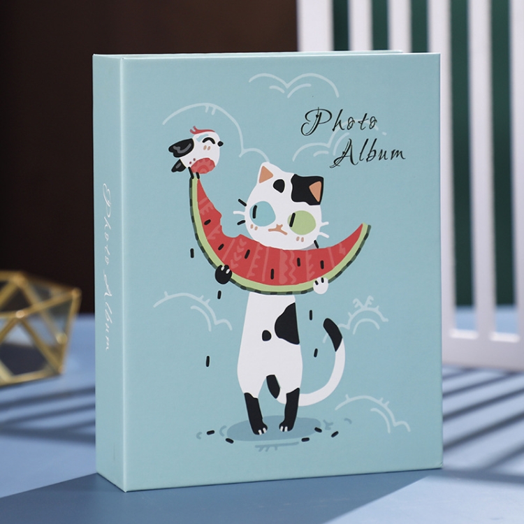 

4 PCS Family Large-Capacity Interstitial Album Book Photo Studio Photo Storage Book, Specification: Laminated 6 inch 200 Sheets(Eating Melon Cat)