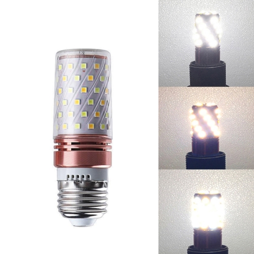 

12W-E27 3 PCS No Flicker Corn Light Candle Bulb Screw Bulb, Light color: Three-color Light Home Style