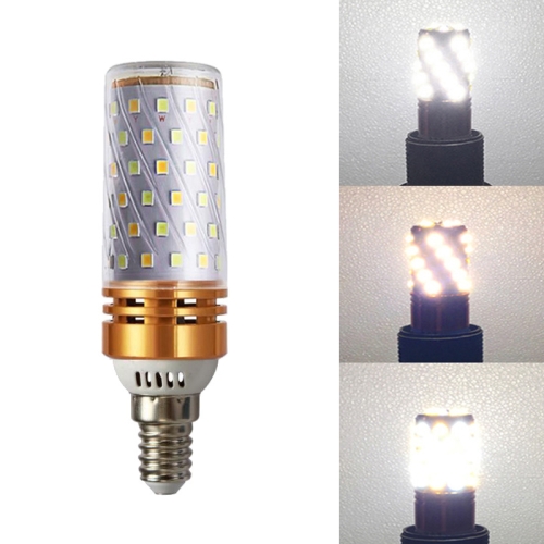 

12W-E14 3 PCS No Flicker Corn Light Candle Bulb Screw Bulb, Light color: Three-color Light Engineering