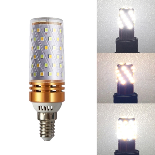 

16W-E14 3 PCS No Flicker Corn Light Candle Bulb Screw Bulb, Light color: Three-color Light Engineering