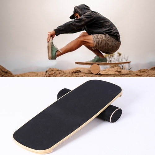 

Surfing Ski Balance Board Roller Wooden Yoga Board, Specification: 03B Black Sand