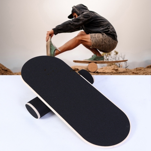 

Surfing Ski Balance Board Roller Wooden Yoga Board, Specification: 04B Black Sand