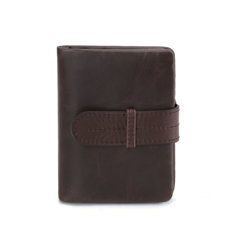 

519 Men Casual Vintage Oil Wax Leather Foldable Coin Purse(Vertical)