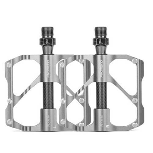 

PD-M86C 1 Pair PROMEND Bicycle Road Bike Mountain Bike 3 Palin Carbon Fiber Bearing Pedal(Silver)