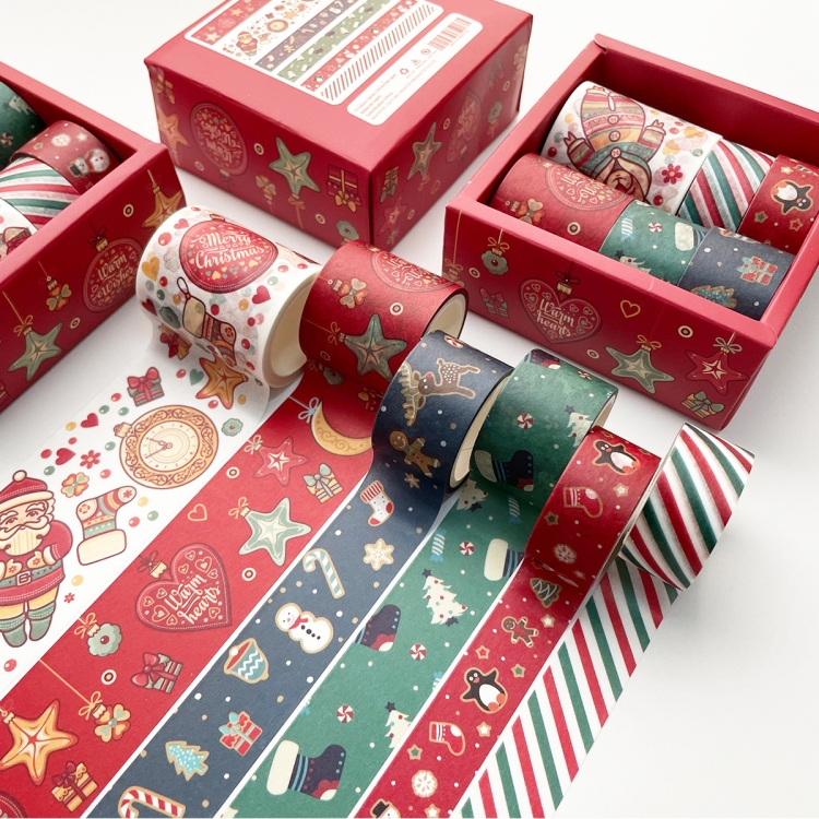 

2 Sets Boxed Christmas Pocket Tape Decoration Material(Christmas Combination Set)
