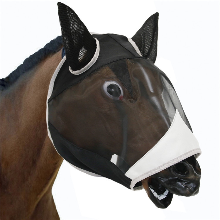 

MTP-636 Breathable And Comfortable Outdoor Anti-Mosquito Horse Mask Detachable Horse Face Mask, Size: M(Black Gray)