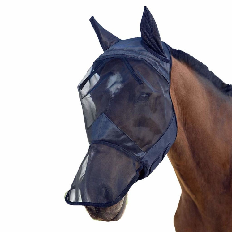 

Summer Anti-Mosquito Breathable And Comfortable Horse Mask M(Black)
