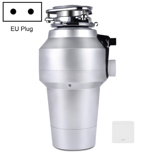 

Garbage Disposal Home Kitchen Food Treatment Machine Sink Kitchen Waste Shredder, EU Plug, Style: A8 Wireless Switch(Silver)