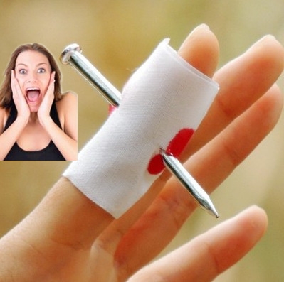 

5 PCS Joke Toy Fake Nail Through Finger Trick for Halloween