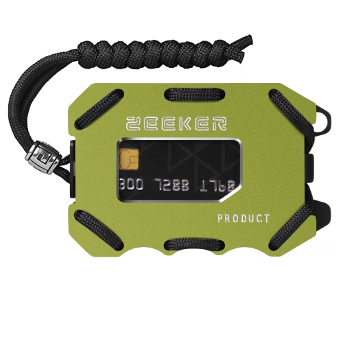 

ZEEKER Metal Card Holder RFID Multifunctional EDC Wallet Large Capacity Minimalist Card Holder With Bottle Opener Function, Colour: Green