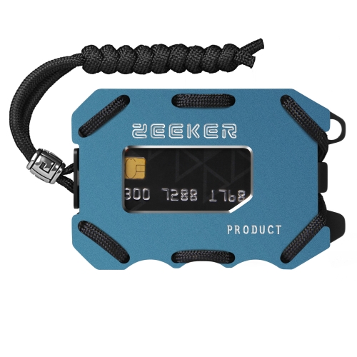 

ZEEKER Metal Card Holder RFID Multifunctional EDC Wallet Large Capacity Minimalist Card Holder With Bottle Opener Function, Colour: Blue