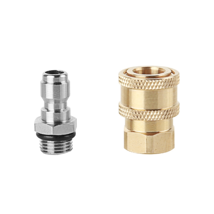 

2 Sets High Pressure Spray Head Fast Insertion 1/4 Quick Pure Copper Joint(Internal M14 Female+Outer M14 Flat Femal)