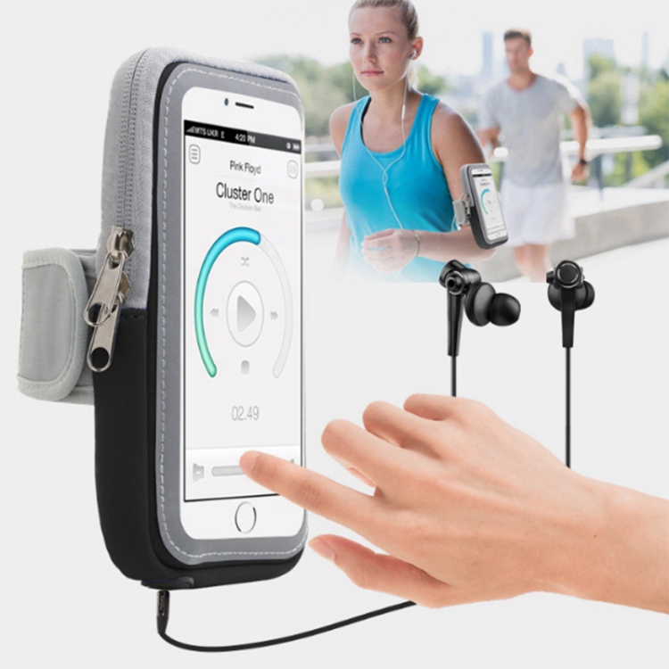 

Sport Armband Belt Cover Running Transparent Bag for Mobile Phones below 5.5 inch(Blue)