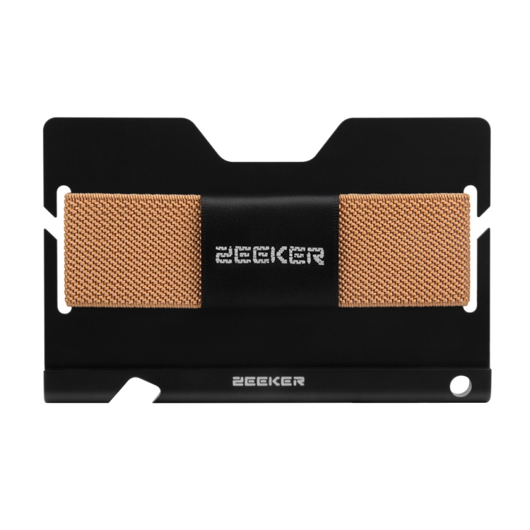 

ZEEKER JK03 Aluminum Alloy Card Holder Multi-Function Elastic Band Women And Men Wallet Metal Business Card Holder(Light Coffee)