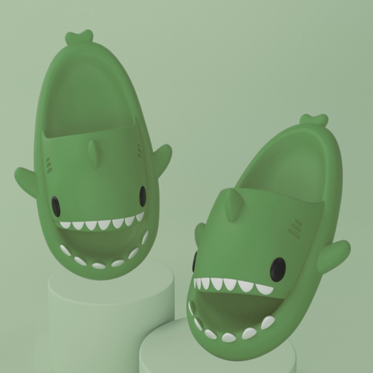 

Shark Summer Couple Slippers Room EVA Cute Cartoon Sandals, Size: 44/45(Dark Green)