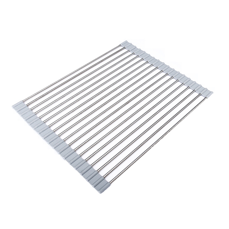 

Folding Water Filters Kitchen Rack Sink Bowl Chopsticks Filters, Style: Stainless Steel 42x33cm