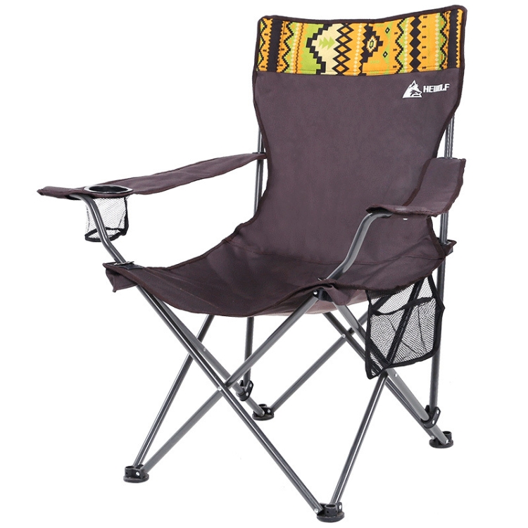 

Hewolf HW-J1771 Outdoor Folding Chair Portable Fishing Stool Leisure Beach Chair(Brown)