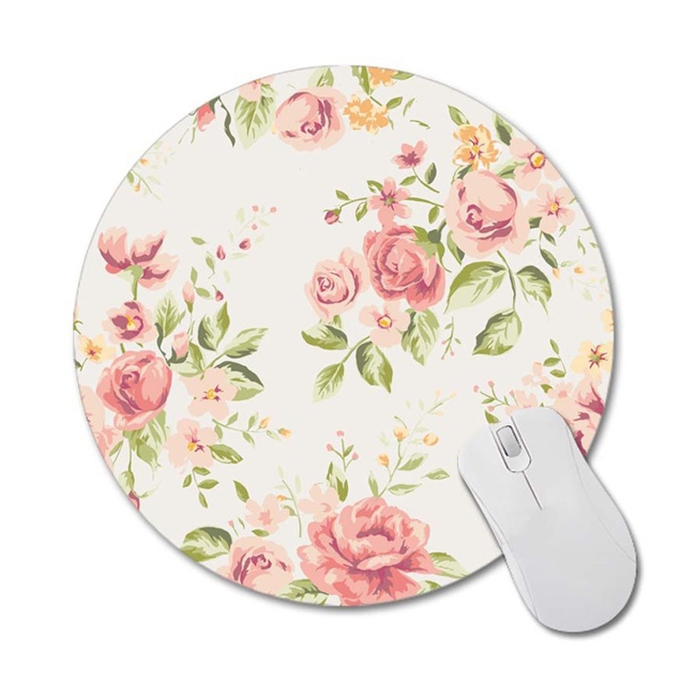 

3 PCS Round Rose Flower Rubber Cloth Mouse Pad Heat Transfer Non-Slip Mouse Pad, Size: 22 x 22cm(Rose 4)