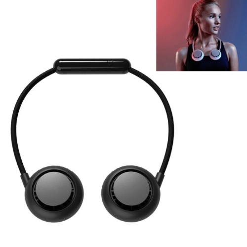 

Hanging Neck Lazy Small Fan USB Outdoor Sports Portable Fan, Color:Black