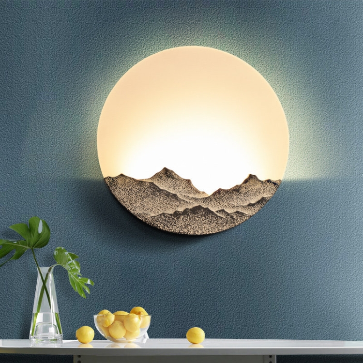 

Chinese Style Wall Lamp LED Bedroom Bedside Lamp Living Room Decoration Lamps, Size:Mud Color Medium