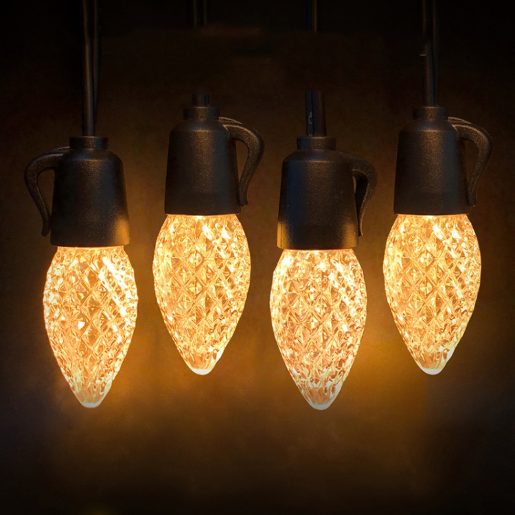 

15m 25 Bulb NO RC 12V C35 LED String Lights Garden Christmas Waterproof Strawberry Candle Light, EU Plug(Warm Light )