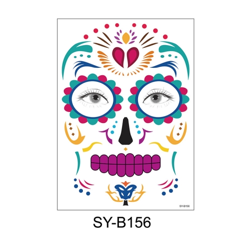 

18 PCS Waterproof And Sweat Proof Of The Dead Masquerade Party Temporary Stickers Halloween Face Tattoo Stickers(SY-B156)