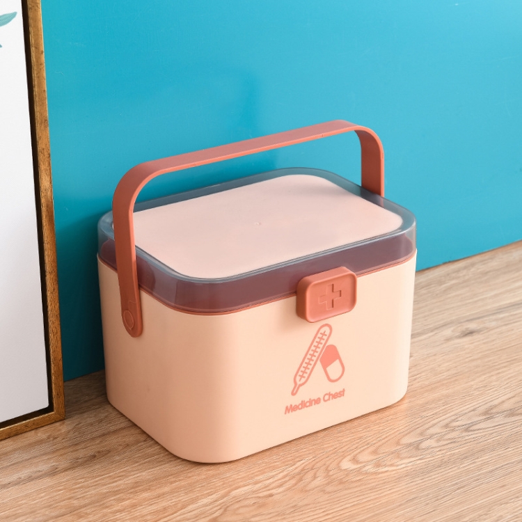 

Household Plastic Small Medicine Box Portable Medicine Storage Box, Size: 27.7 x 20.4 x 19.4cm(Pink)