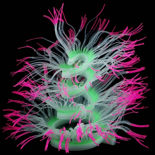 

Aquarium Fish Tank Landscaping Decoration Silica Gel Simulation Software Coral Fluorescent Anemone, Size: 50cm(Pink)