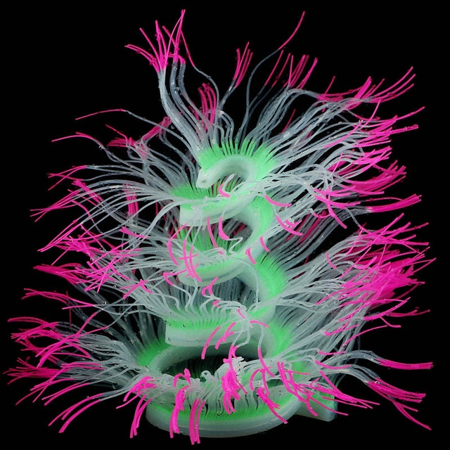 

Aquarium Fish Tank Landscaping Decoration Silica Gel Simulation Software Coral Fluorescent Anemone, Size: 75cm(Pink)