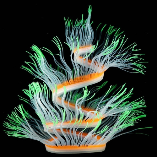 

Aquarium Fish Tank Landscaping Decoration Silica Gel Simulation Software Coral Fluorescent Anemone, Size: 100cm(Green)