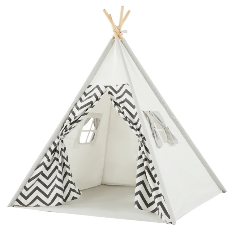

Indian Children Tent Cotton Cloth Indoor Play House Parent-Child Doll House(Wavy Pattern)