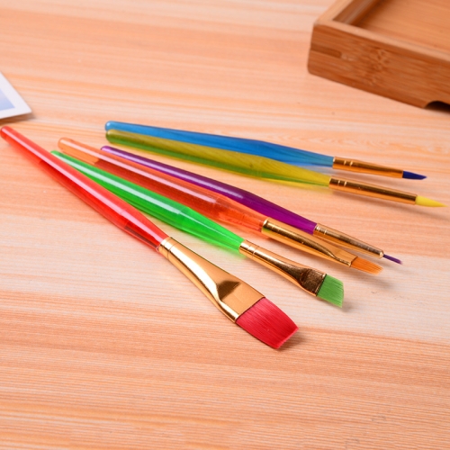 

3 Sets Zhu Ting Color Plastic Rod Children'S Paint Brush Set Gouache Watercolor Paint Brush Set, Model: 6 Pcs/Set