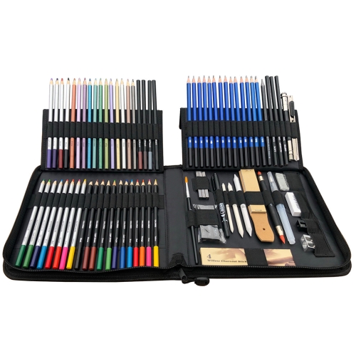 

KALOLR YW-PC083 83 in 1 Portable Sketch Tool Water-Soluble Color Lead Metal Color Lead Combination Sketch Drawing Set(Black)
