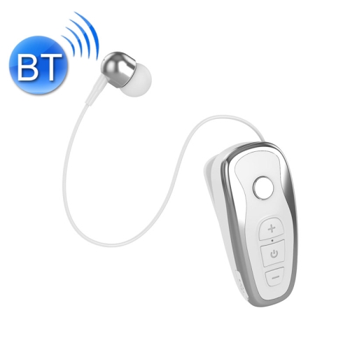 

Q7 Lavalier Bluetooth Earphone Sports Wireless Stereo Telescopic Cable Voice Reporting Earphone(White)